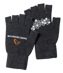 Rukavice Knitted Half Finger Glove Dark Grey Melange