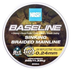 Šňůra Baseline Sinking Braid UV Yellow