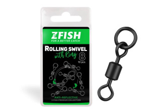 Obratlík s kroužkem Rolling Swivel with Ring Black