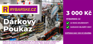 Dárkový poukaz Rybarske.cz na nákup zboží v hodnotě 3000 Kč - elektronický