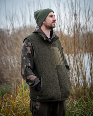Vesta Olive Sherpa Hybrid Gilet