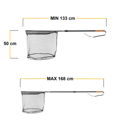 Podběrák Predator XL Teleskop Nature s pogumovanou síťkou