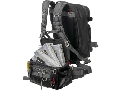 Batoh na přívlač W4 Master Backpack 3 Boxes XL Titanium Black 3in1