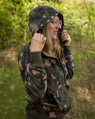 Mikina Womens Zipped Camo Hoodie