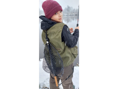 Podběrák Trout Area Predator L Teleskop Nature se silikonovou síťkou