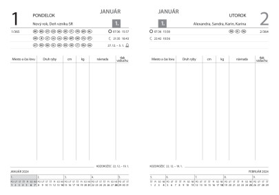 Úlovkový Diář Rybáře 2024