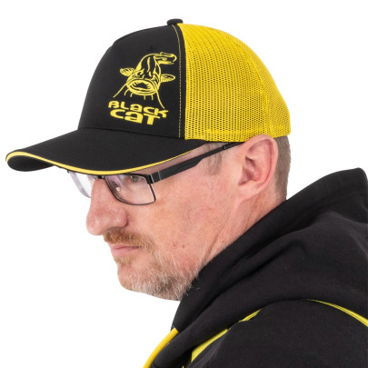 Kšiltovka Black and Yellow Trucker Cap