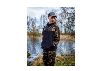 Mikina LW BLack Camo Split Zip Hoody