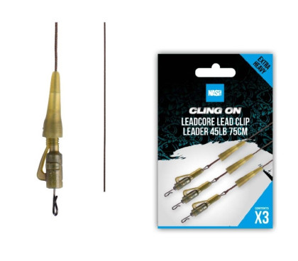 Montáž Cling On Leadcore Lead Clip Leader 75cm 45lb 3ks